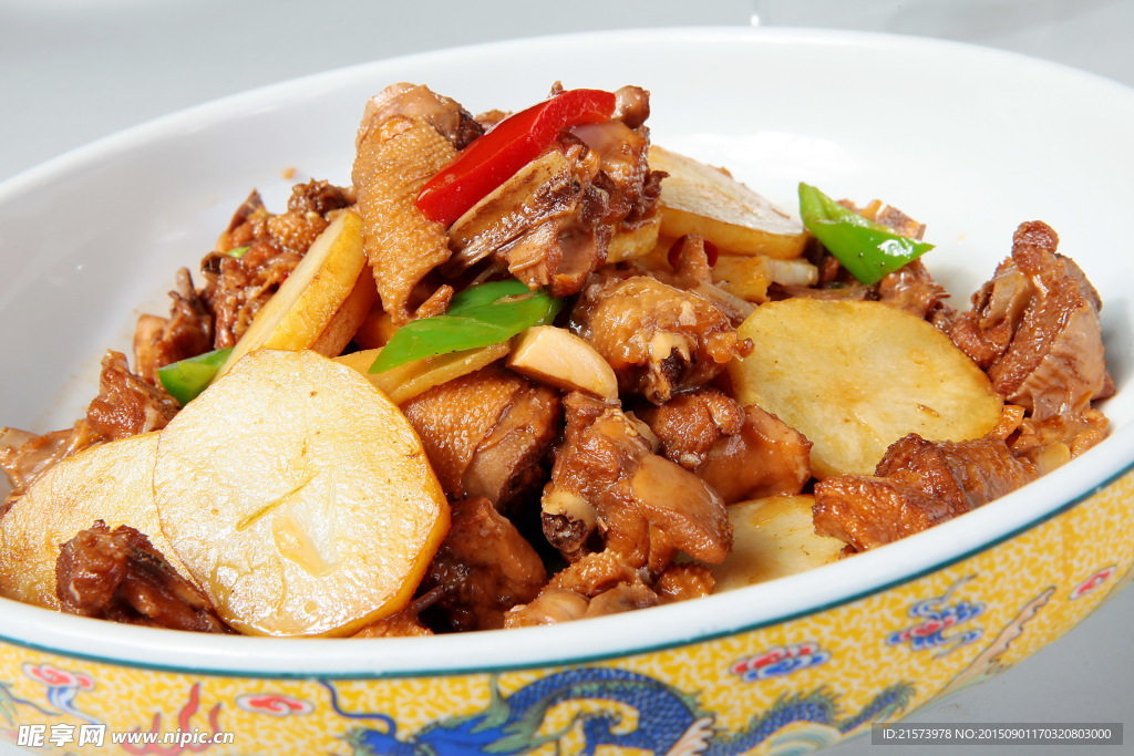 干土豆烧土鸡好