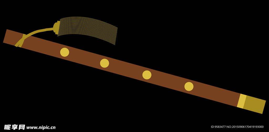 苗族乐器苗笛矢量