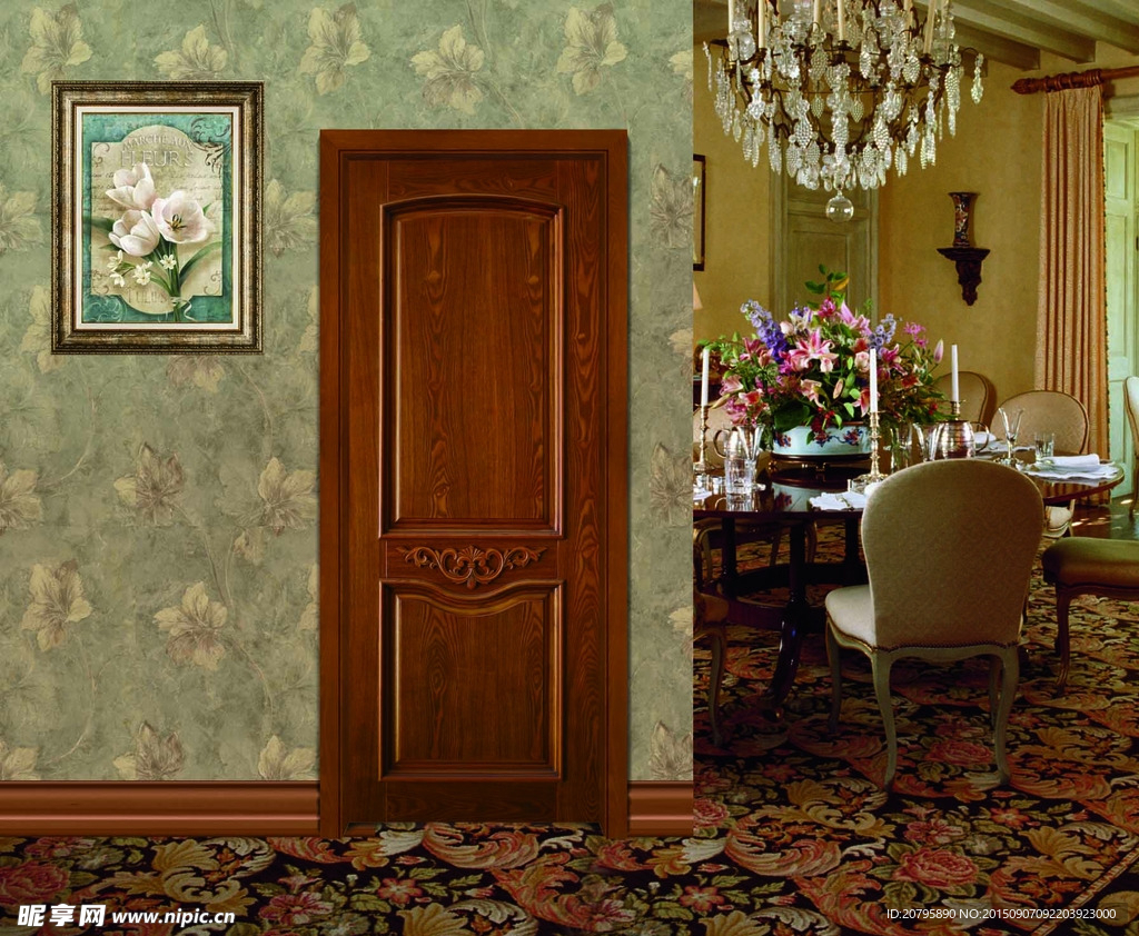 实木门背景 实木门场景