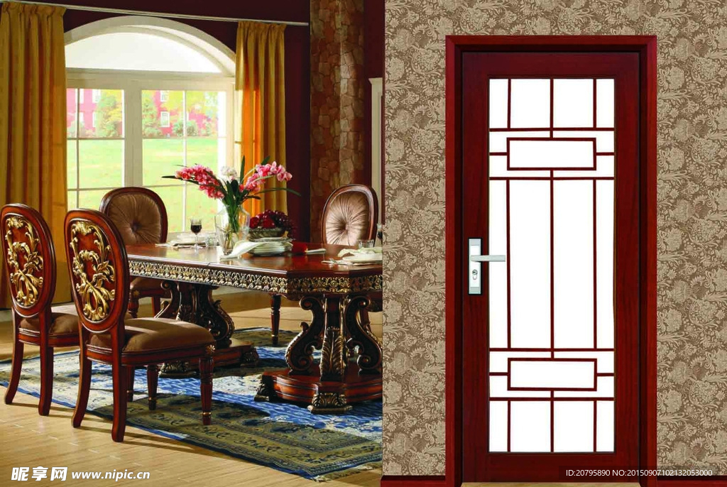 玻璃木门背景素材