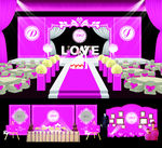 粉红色婚礼舞台