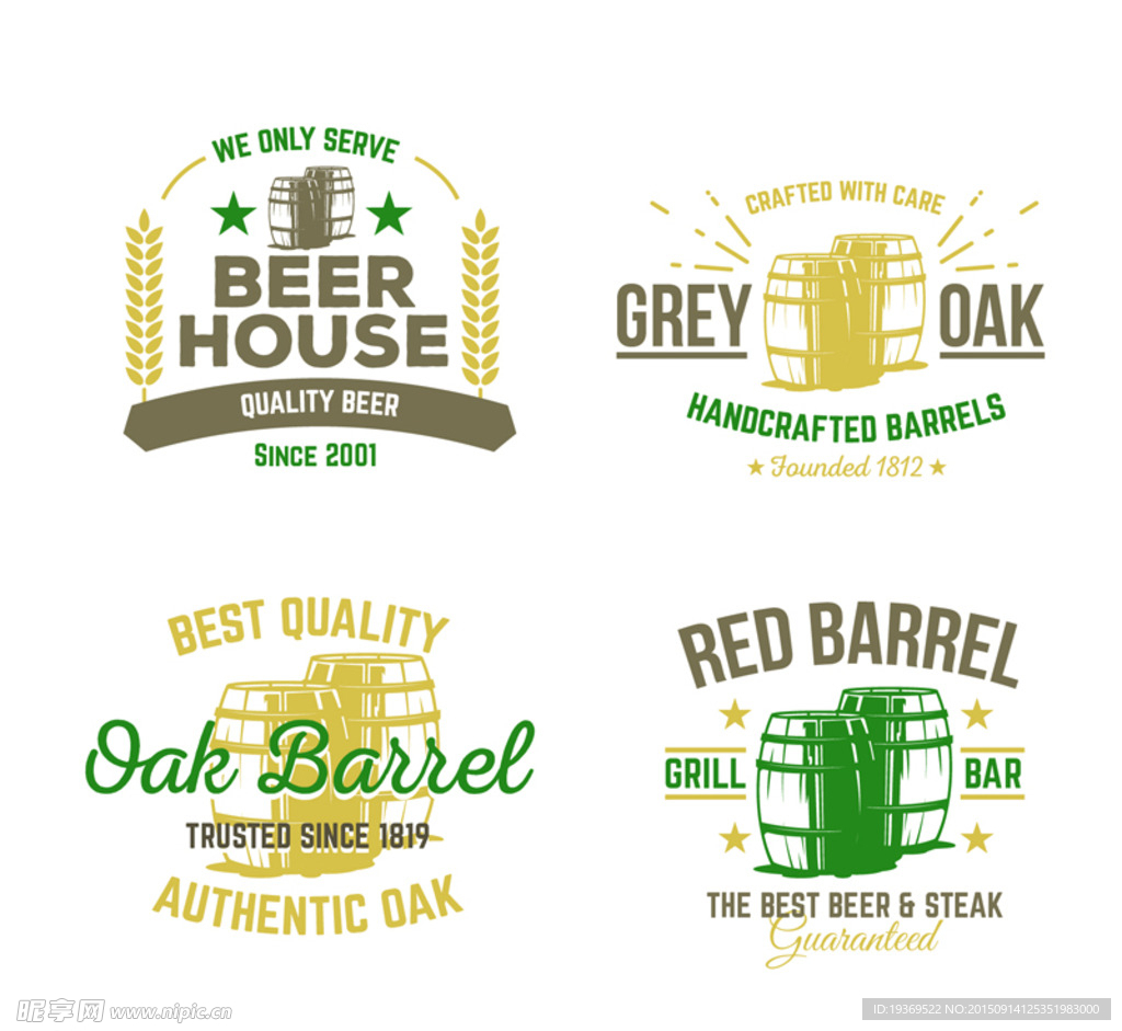 复古啤酒标签矢量图
