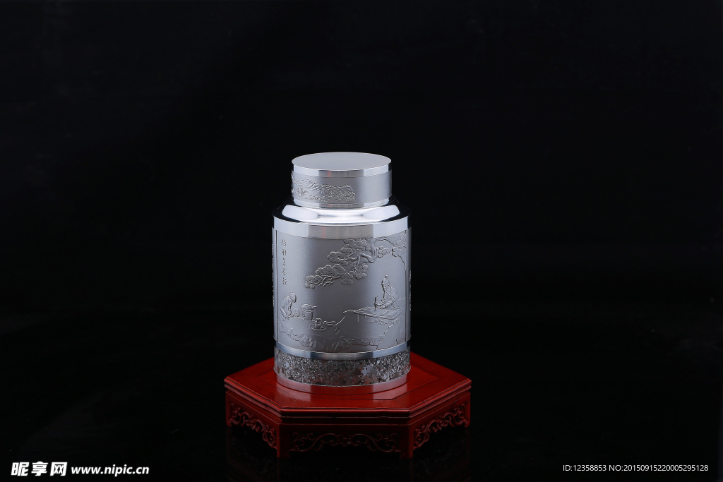 雕花六角茶叶罐