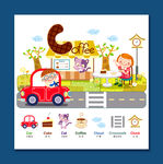 卡通插画 卡通字母