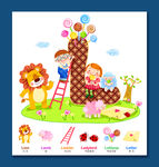 卡通插画 卡通字母