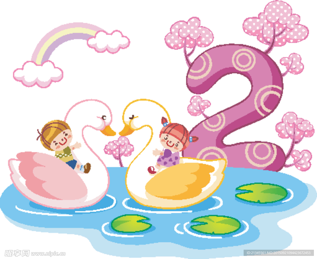 卡通插画 卡通数字