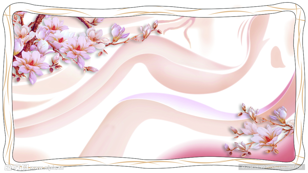 富贵牡丹 梦幻 弧线 源分层