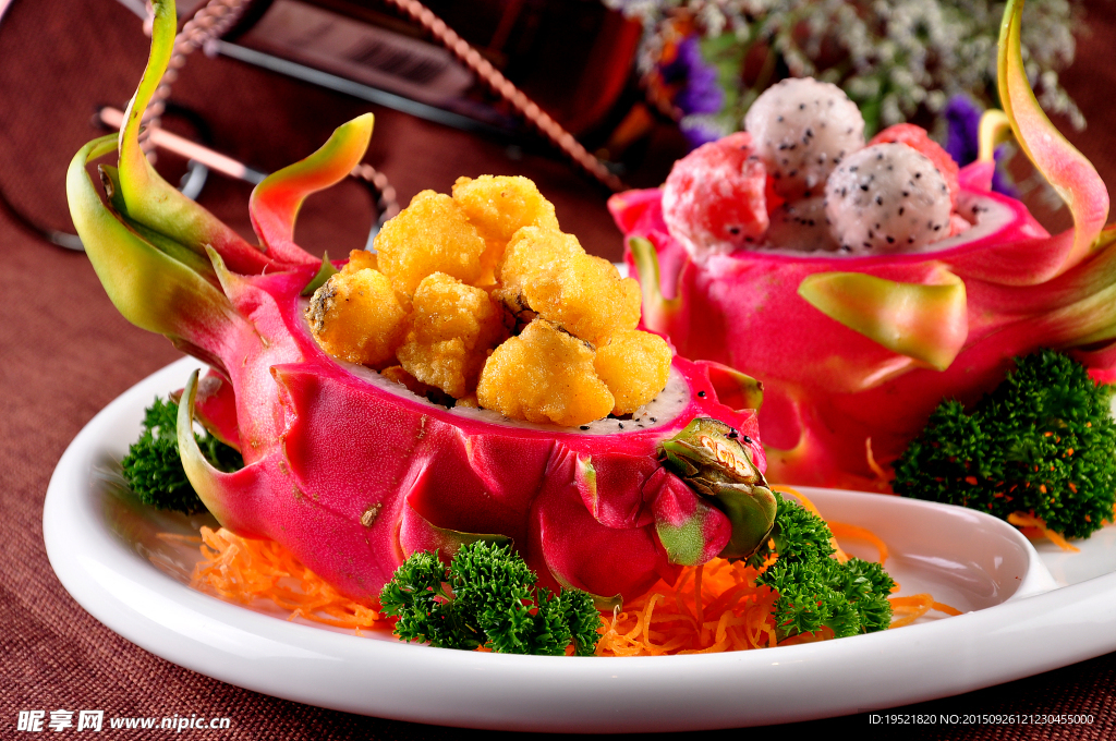 火龙果爆银鳕鱼