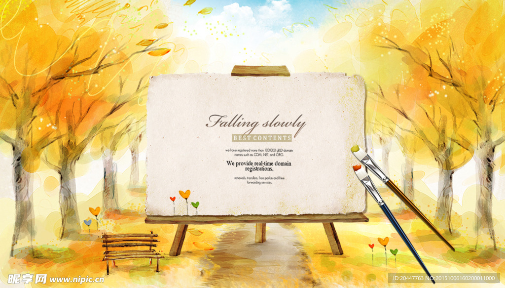 秋天里的画板广告设计