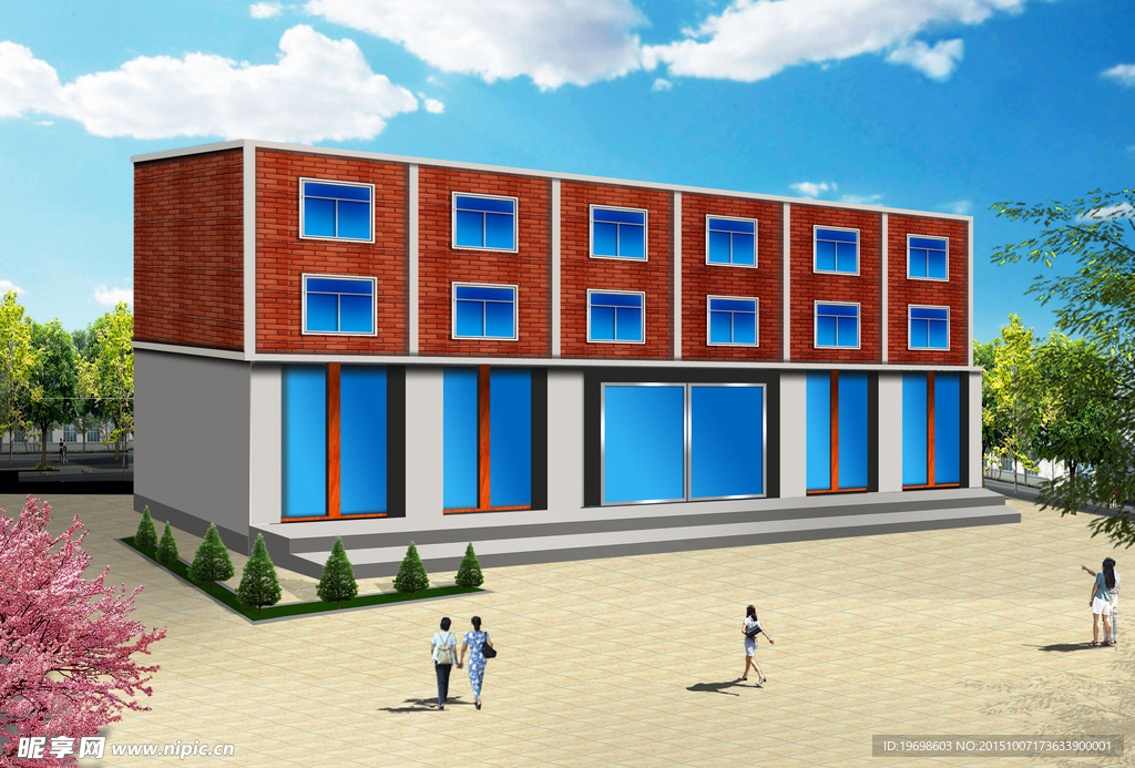 办公楼立面效果图