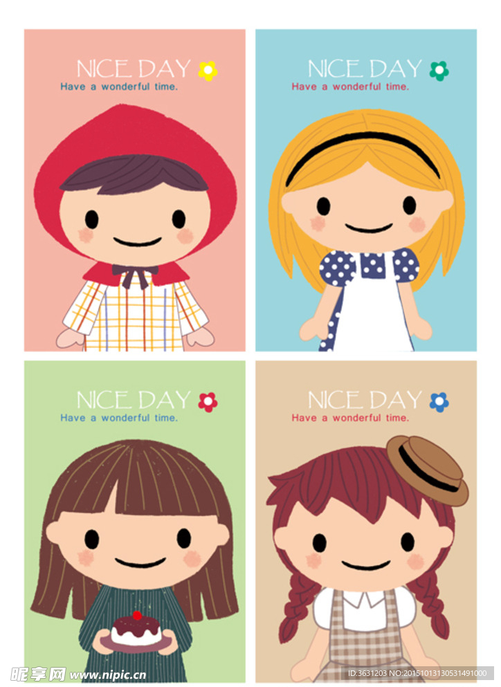 小女孩漫画卡通本本