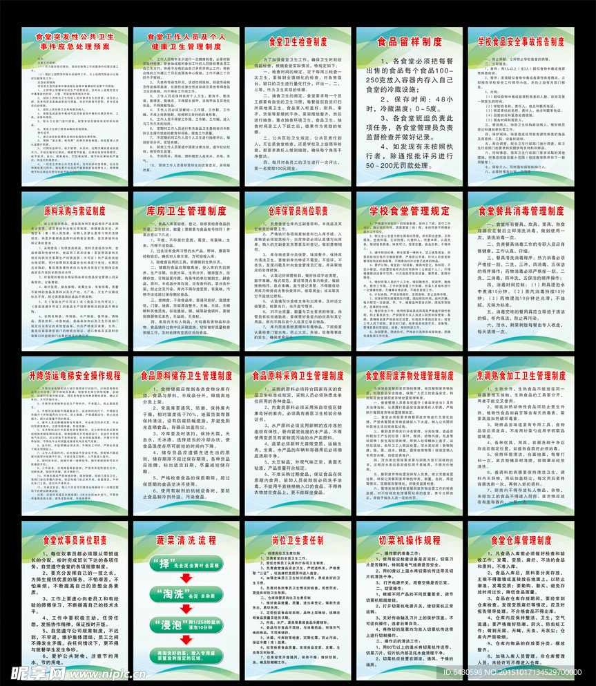 食堂制度牌 操作规程