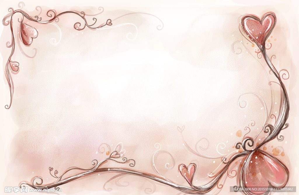 心形花边海报背景