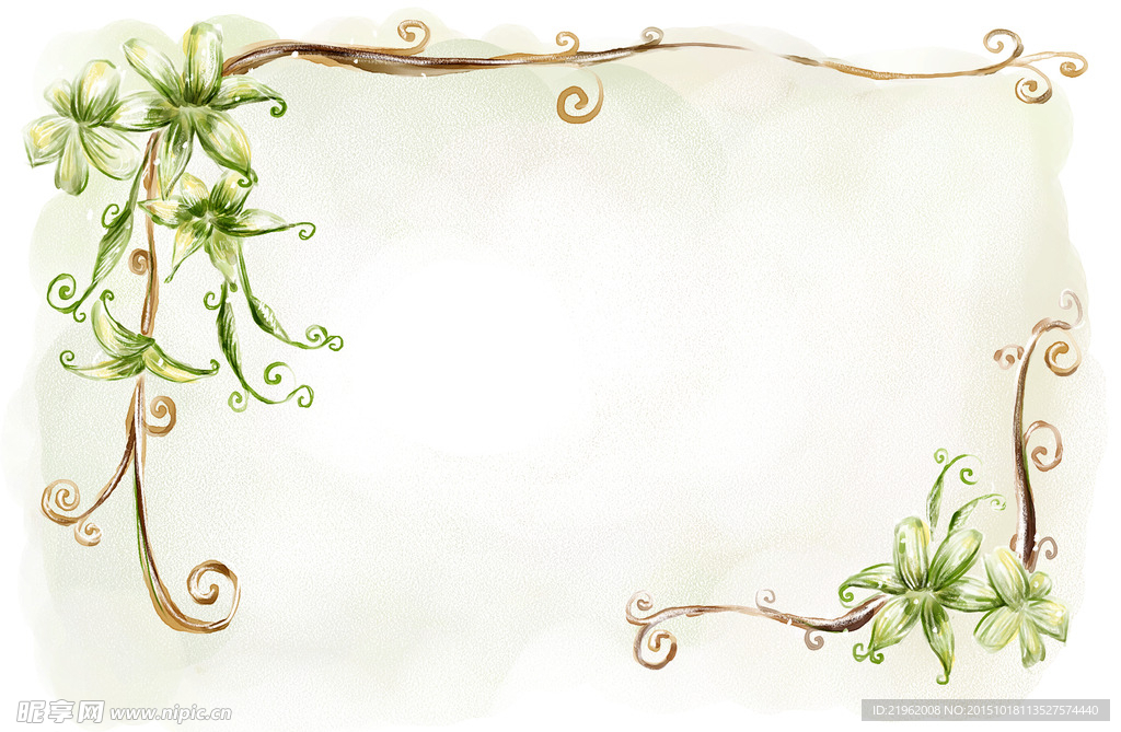 抽象百合花边海报背景