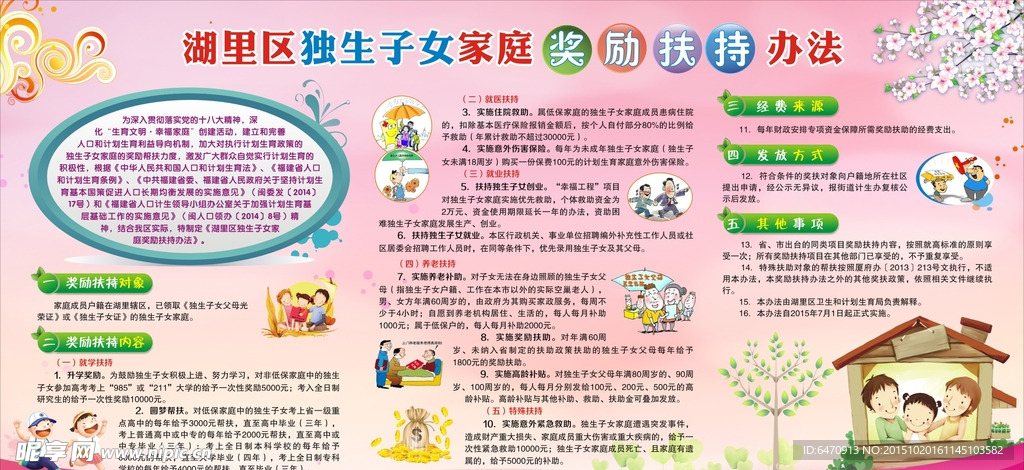 独生子女家庭奖励扶持办法