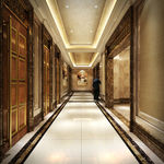 豪华酒店过道通道设计效果图