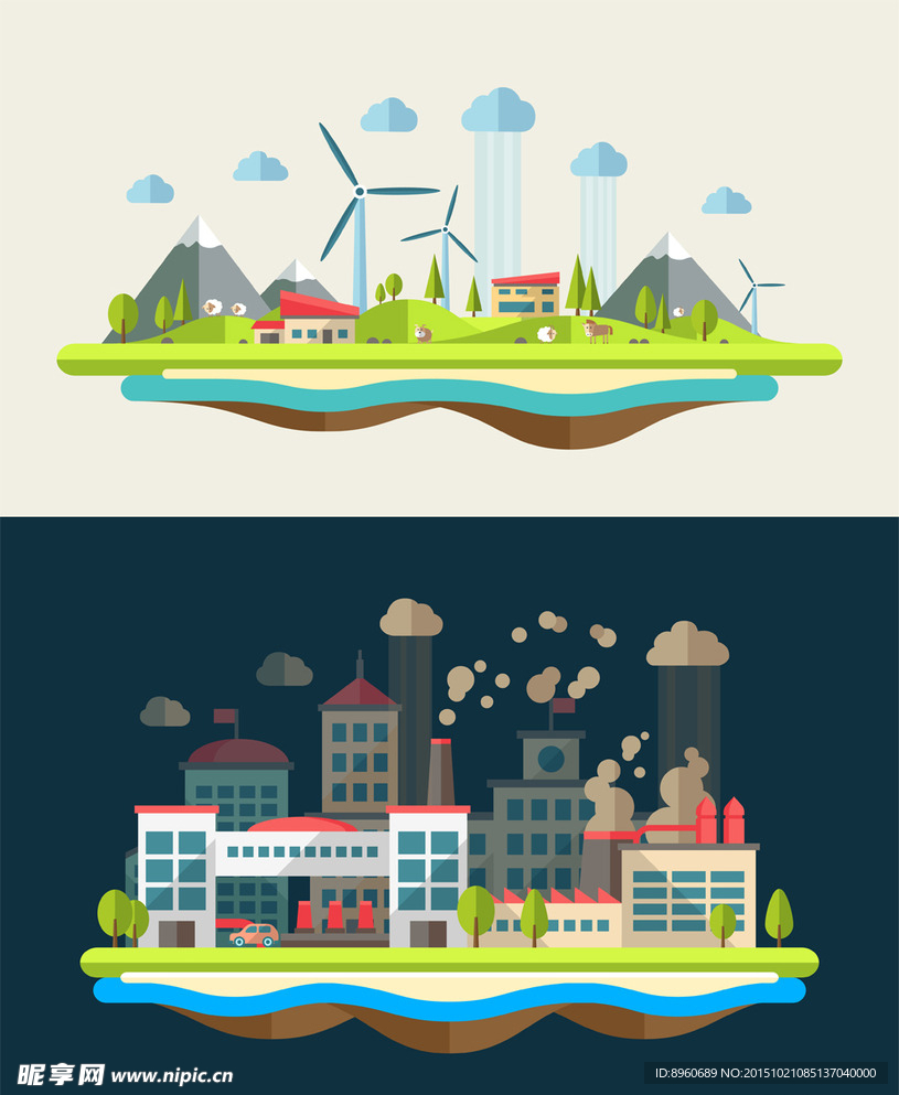 现代城市生态展板