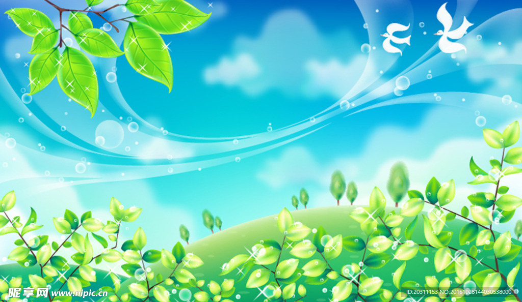 充满春天气息的郊外风光