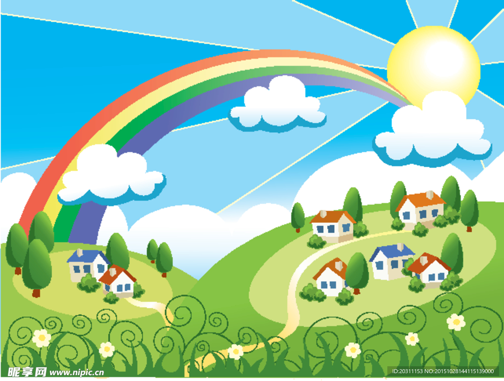 春天的美景插画