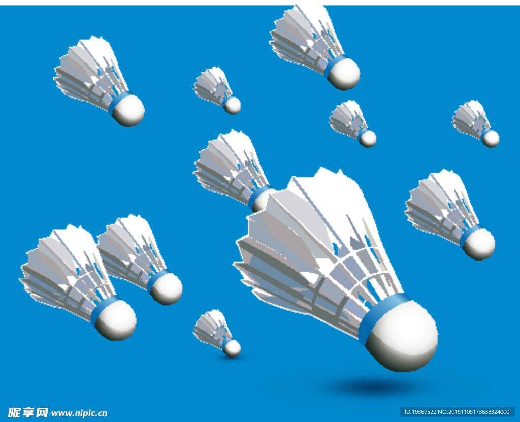 卡通羽毛球矢量素材