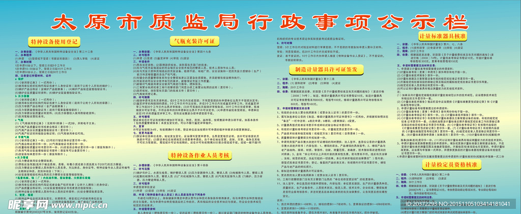 质监局行政事项公示栏