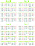 日历2014-2017日历月历