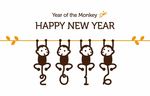 卡通2016猴年贺卡