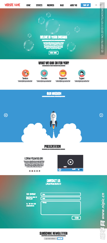 扁平化矢量网页素材