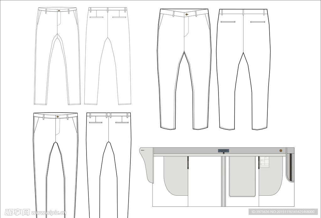 男裤设计模板