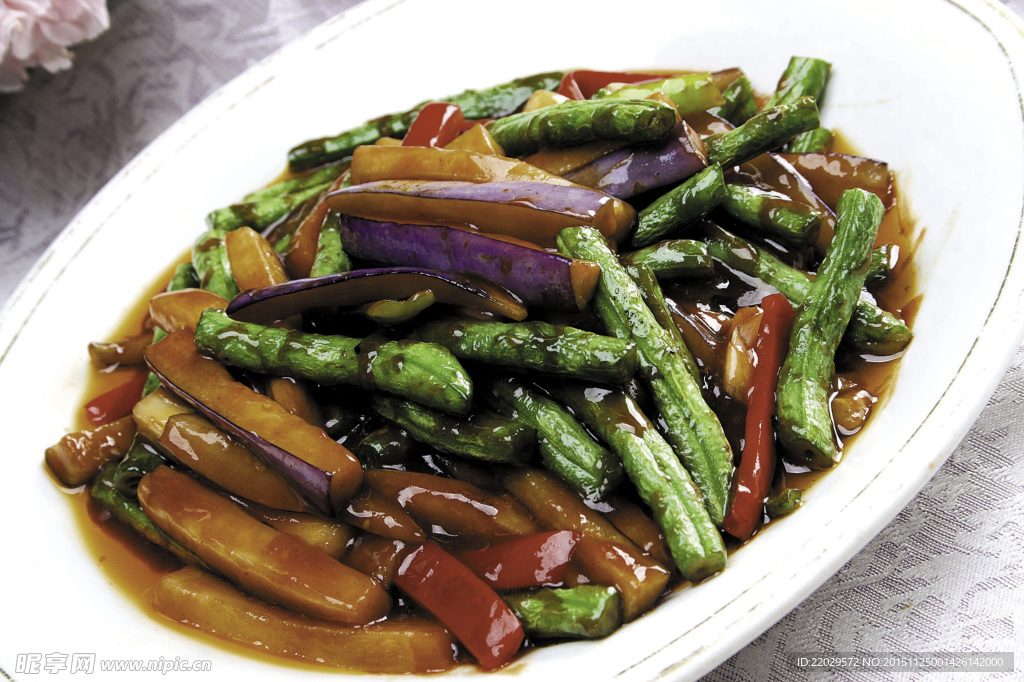 农家茄子焖豆角