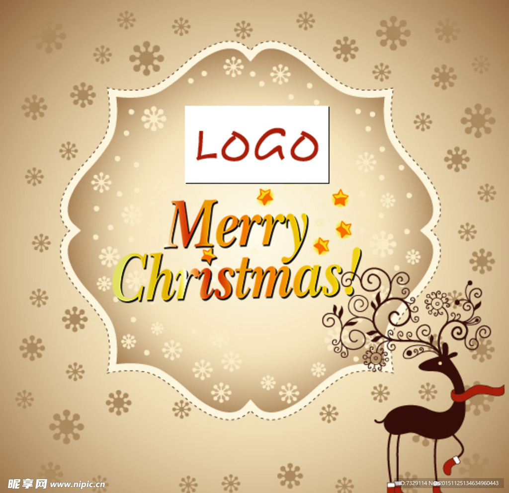 圣诞小清新卡片书签