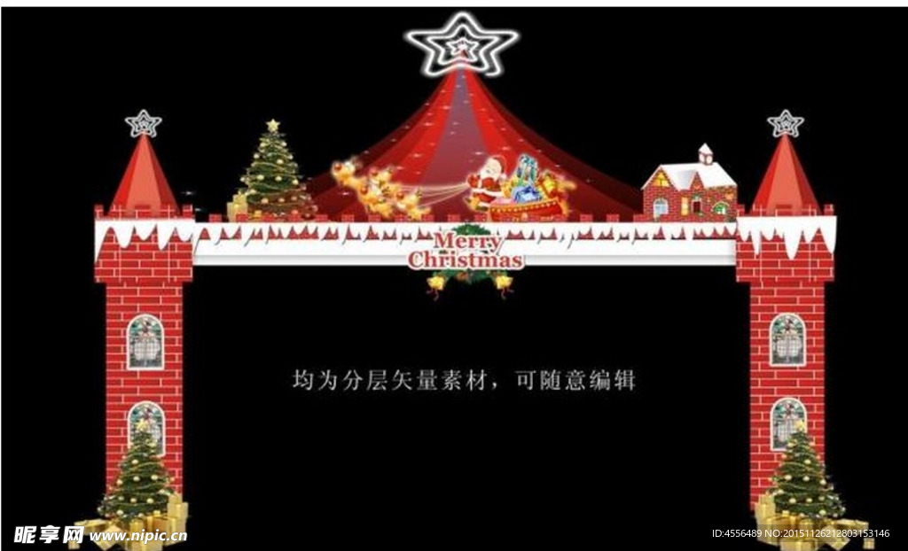 圣诞节庆日大门 装饰