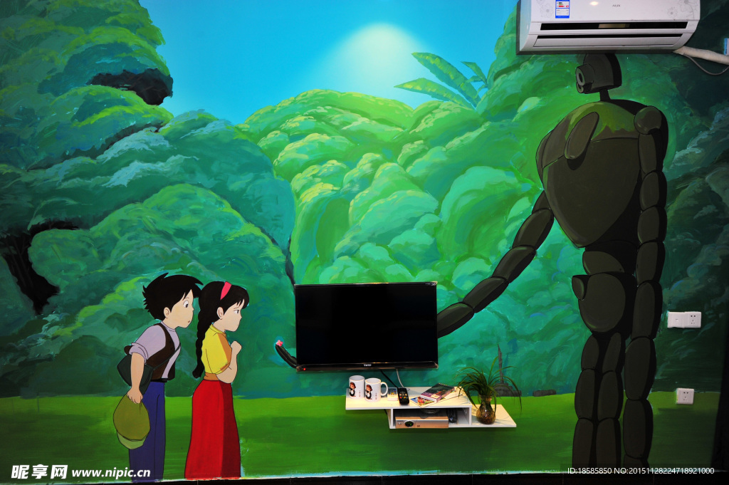 宫崎骏主题墙绘