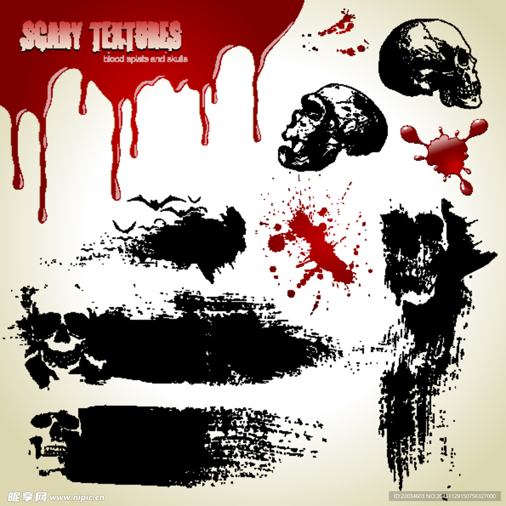 恐怖血腥插图矢量素材