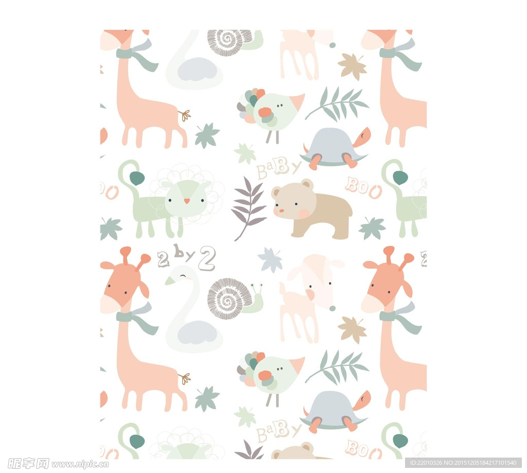 动物卡通底纹背景长颈鹿