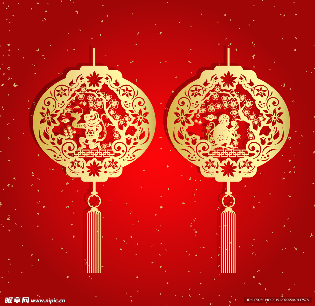 2016猴年剪纸素材