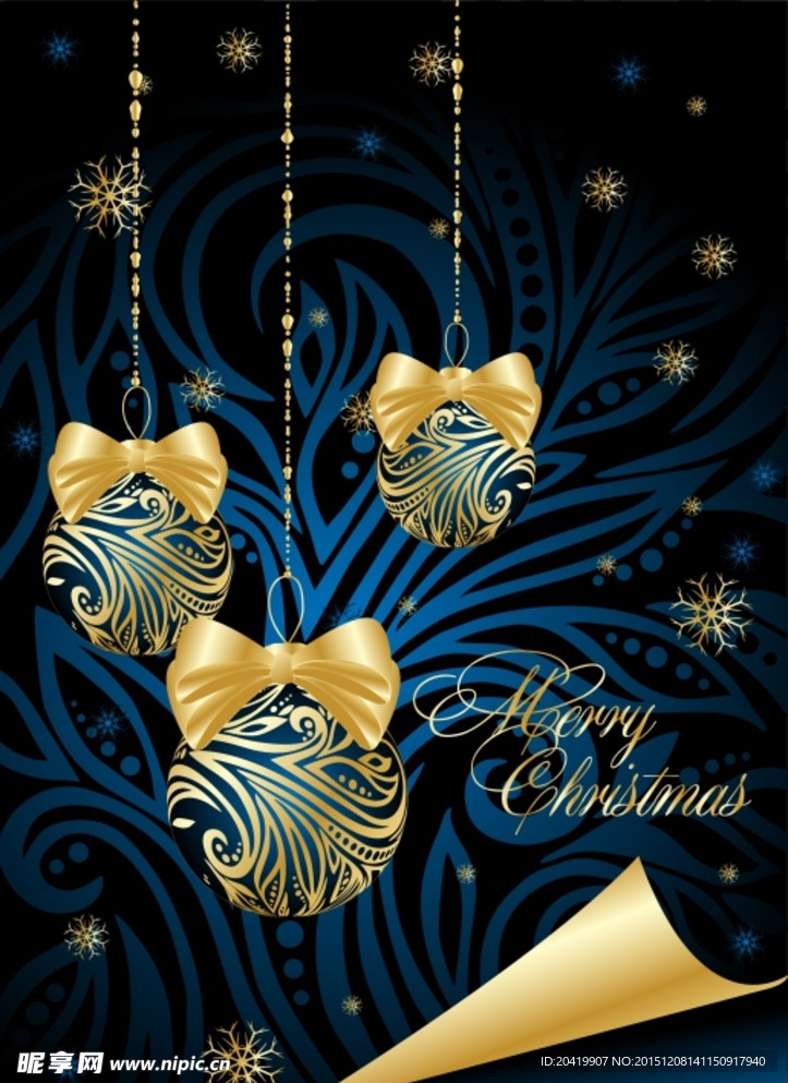 圣诞节吊饰矢量素材