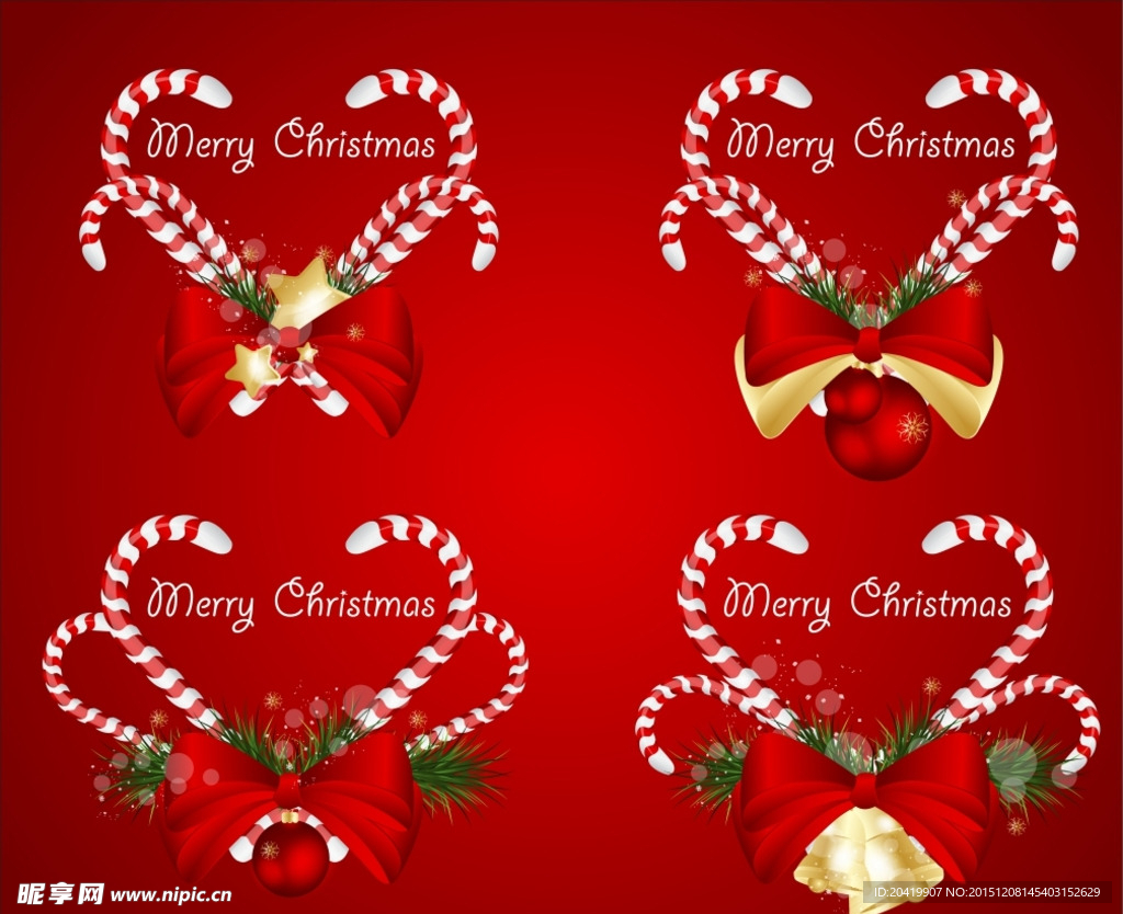 圣诞节心型矢量素材