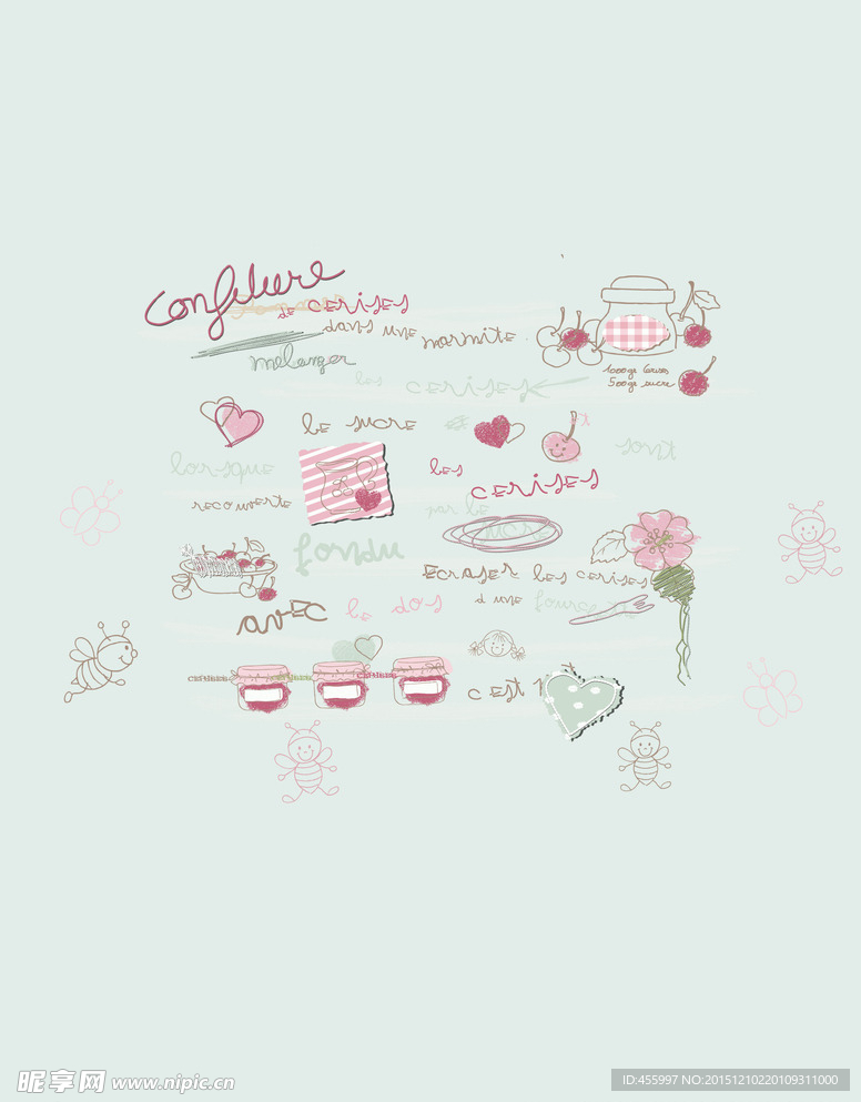 矢量花纹印花图案