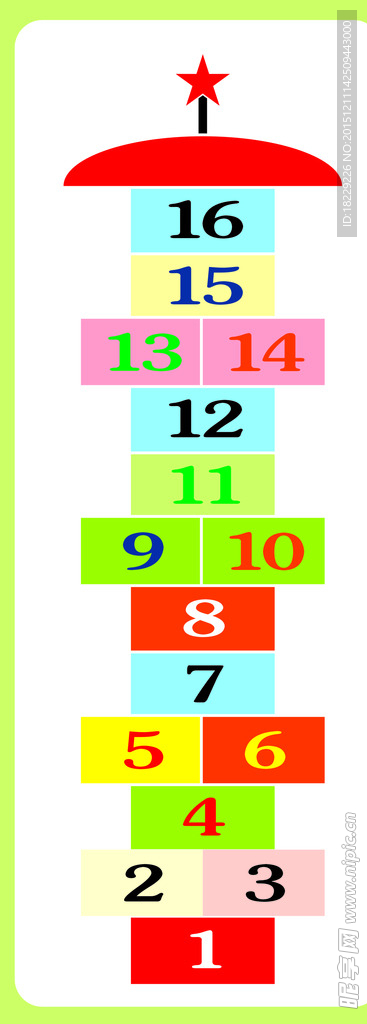 幼儿园学校跳房子游戏 地贴