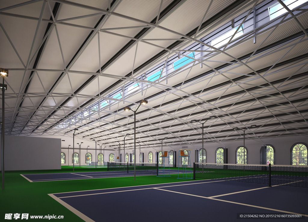 室内体育场馆3D效果图模型
