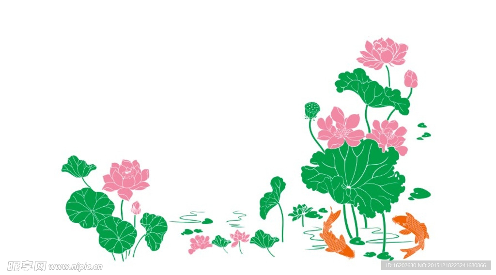 电视背景墙 荷花