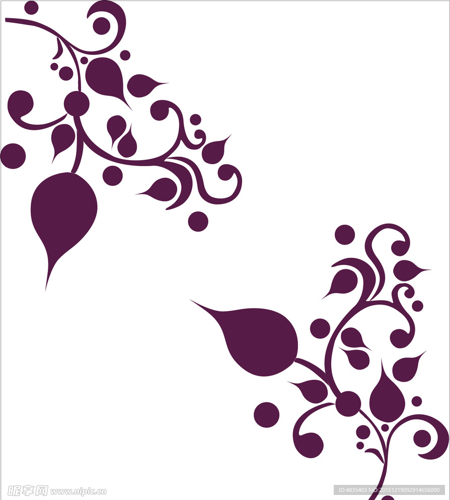 剪纸花 卡通花 矢量花