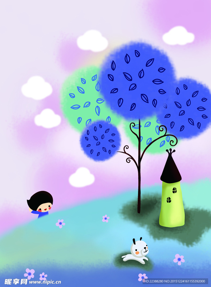 卡通小女孩本子封面