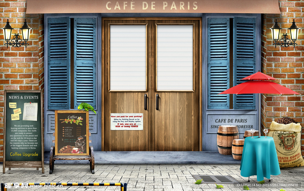 欧式咖啡馆摆设