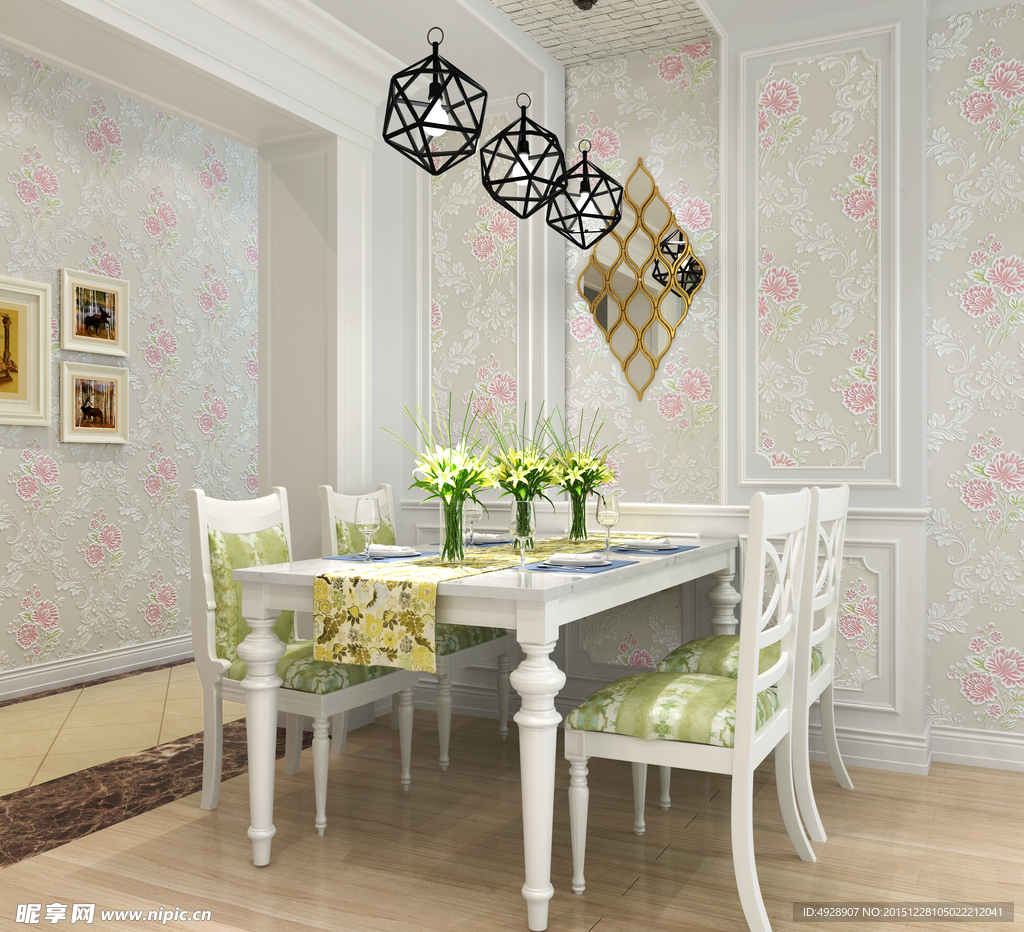 高档卧室客厅电视背景墙纸效果图