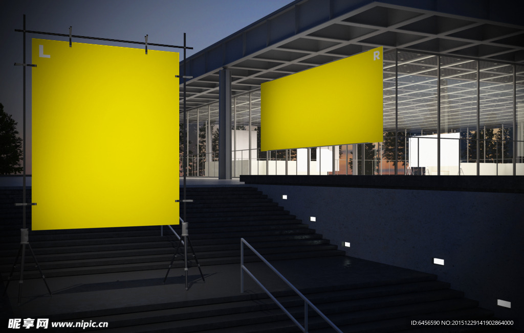 简欧 落地 贴图 海报 展览