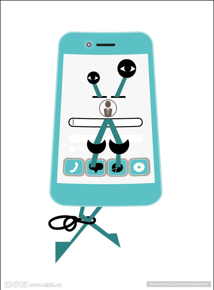 手机人卡通人物设计