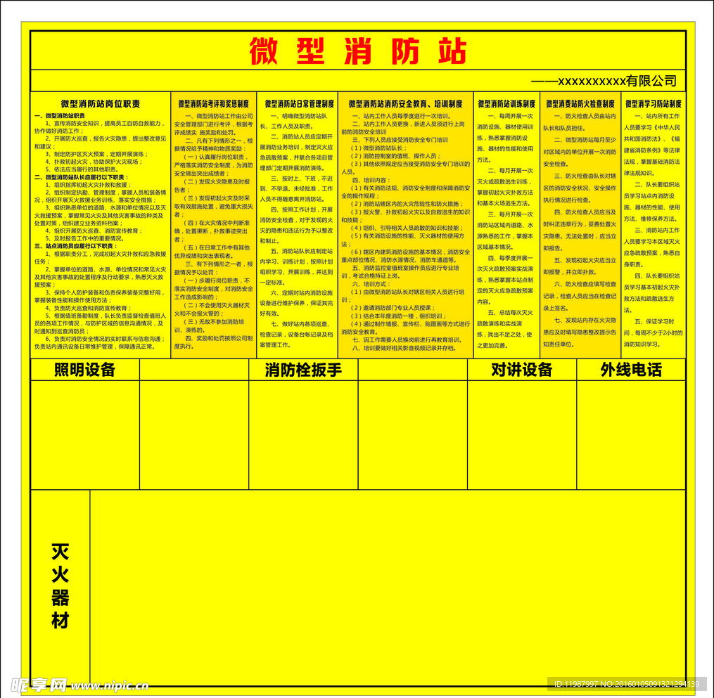 微型消防站展板