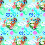 花卉爱心包装纸